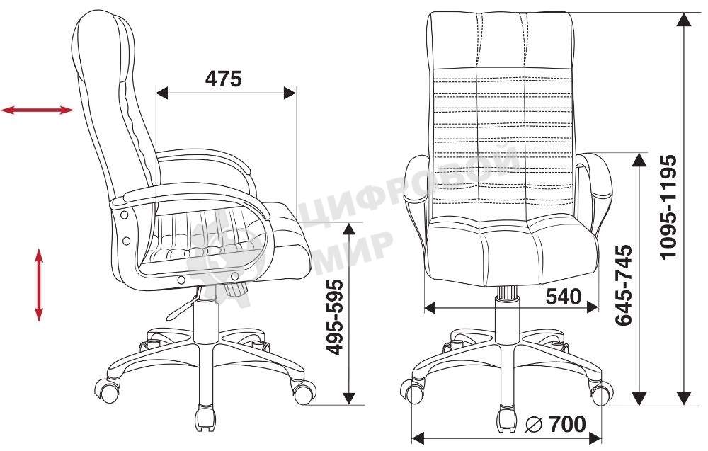 Кресло руководителя Бюрократ KB-10/BLACK черный, искусственная кожа