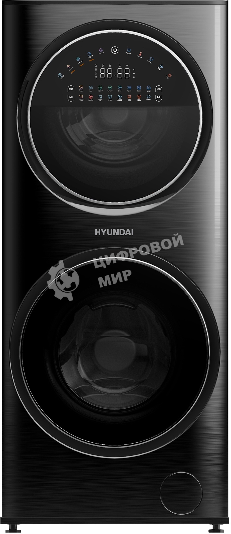 стирально-сушильная машина Hyundai Gemini WMD9423 темно-серебристый, загр. фронтальная макс.: 15 кг 1400 об/мин класс: А+++