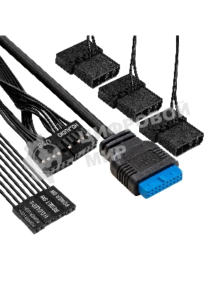 Компьютерный корпус Miditower ExeGate EVO-8227-NPX600 (ATX, БП 600NPX с вент. 12см, 2*USB+1*USB 3.0+HD Audio, черный, 3 вент. RGb, закаленное стекло)