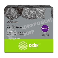 Картридж ленточный Cactus CS-DK22205 62мм, черный шрифт, белый фон, 30.48м для Brother P-touch QL-500, QL-550, QL-700, QL-800