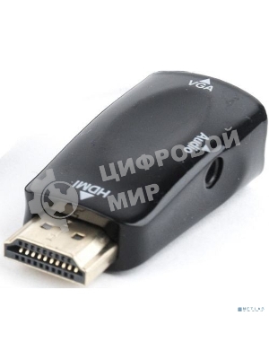 Адаптер Filum HDMI - VGA, 0.15 м., разъемы: HDMI A male-VGA female-mini jack female, пакет. (FL-A-HM-VGAF-mjack-1)