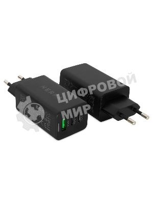 Сетевое зарядное устройство NERPA PD333CBX 65W GaN PD+QC3.0, 2xUSB-C, 1xUSB-A, USB-C - USB-C 100W cable 1.5m черный, EU plug, BOX