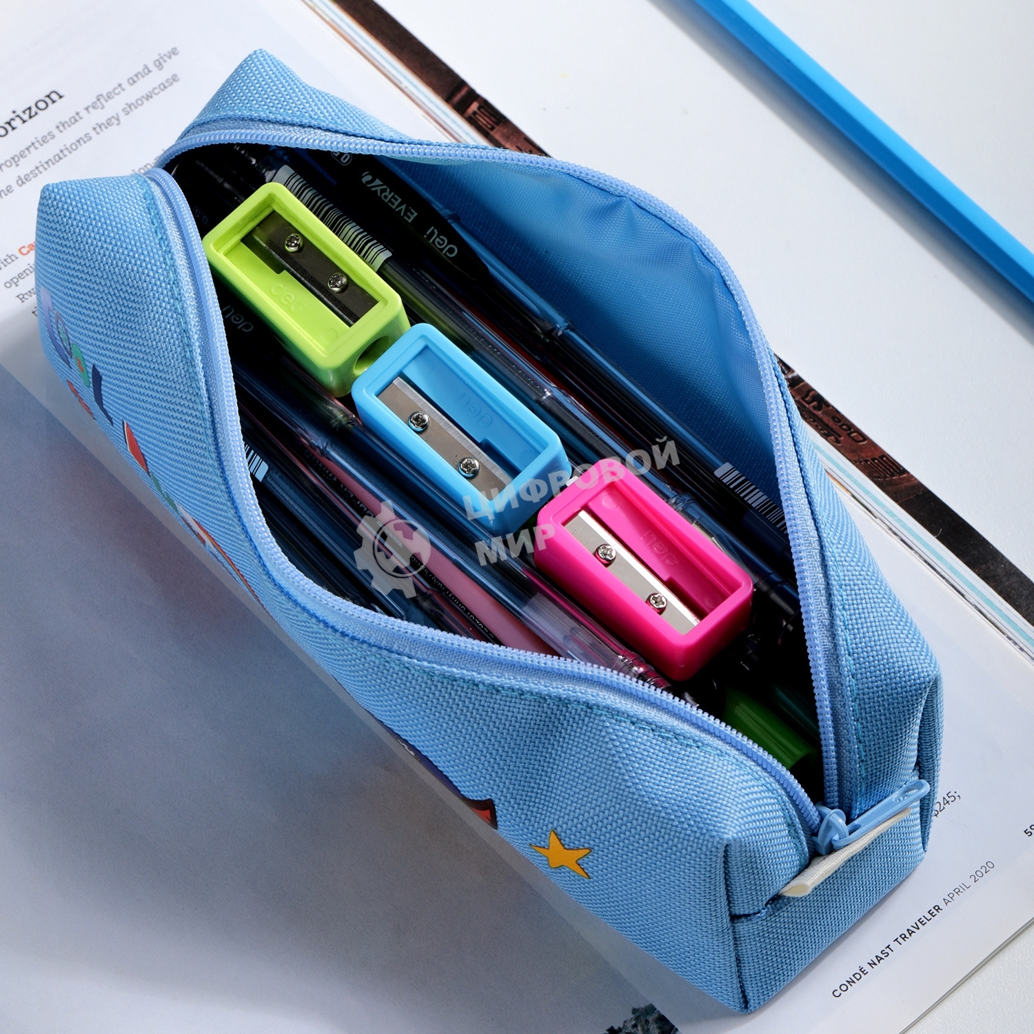 Точилка для карандашей ручная Deli EH556, 1 отверстие, пластик, ассорти