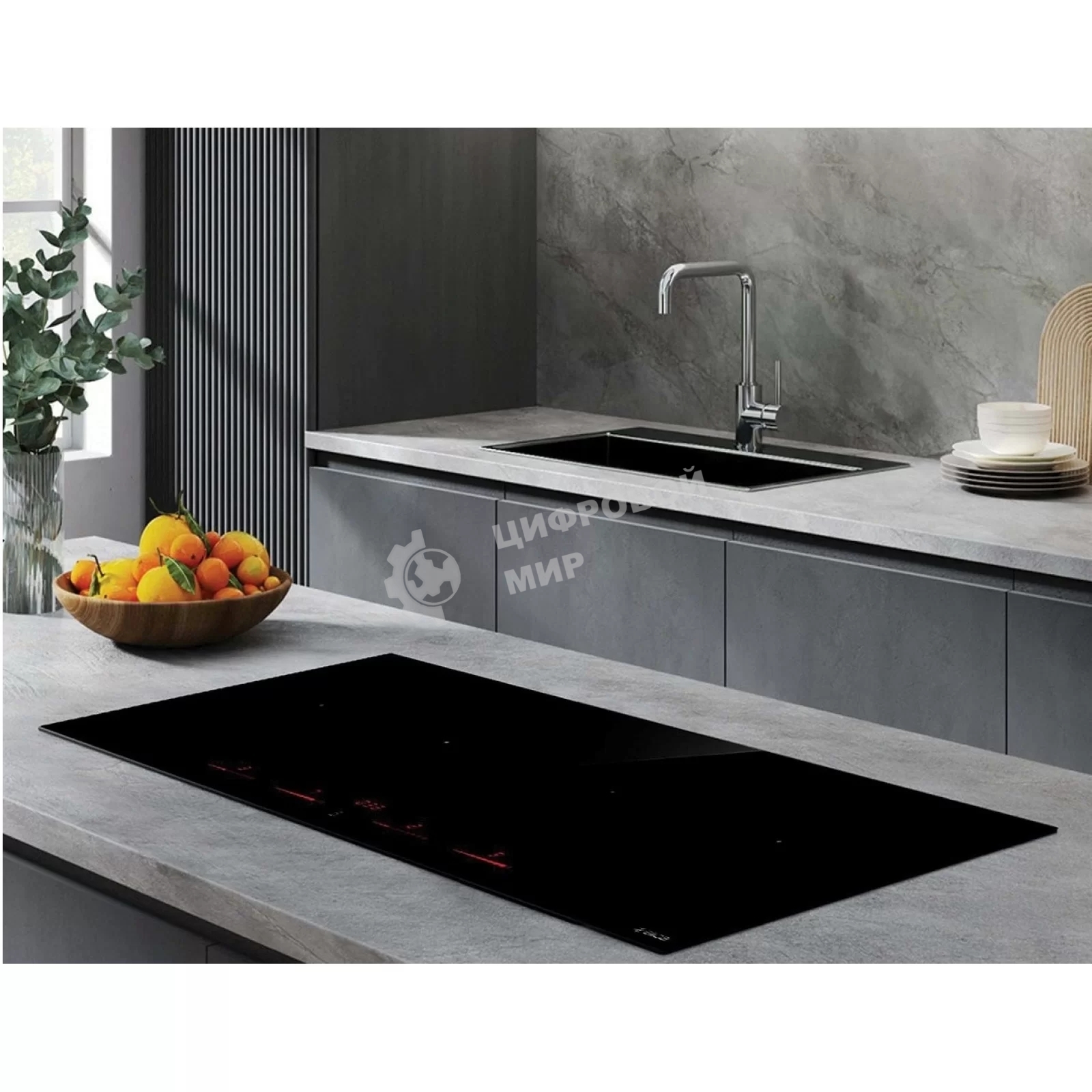 Индукционная варочная панель Elica, 87см, две Bridge zone, сенсорное управление, 9 уровней мощности, Booster, индикатор остаточного тепла, распознование посуды, пауза, подогрев, таймер, черный