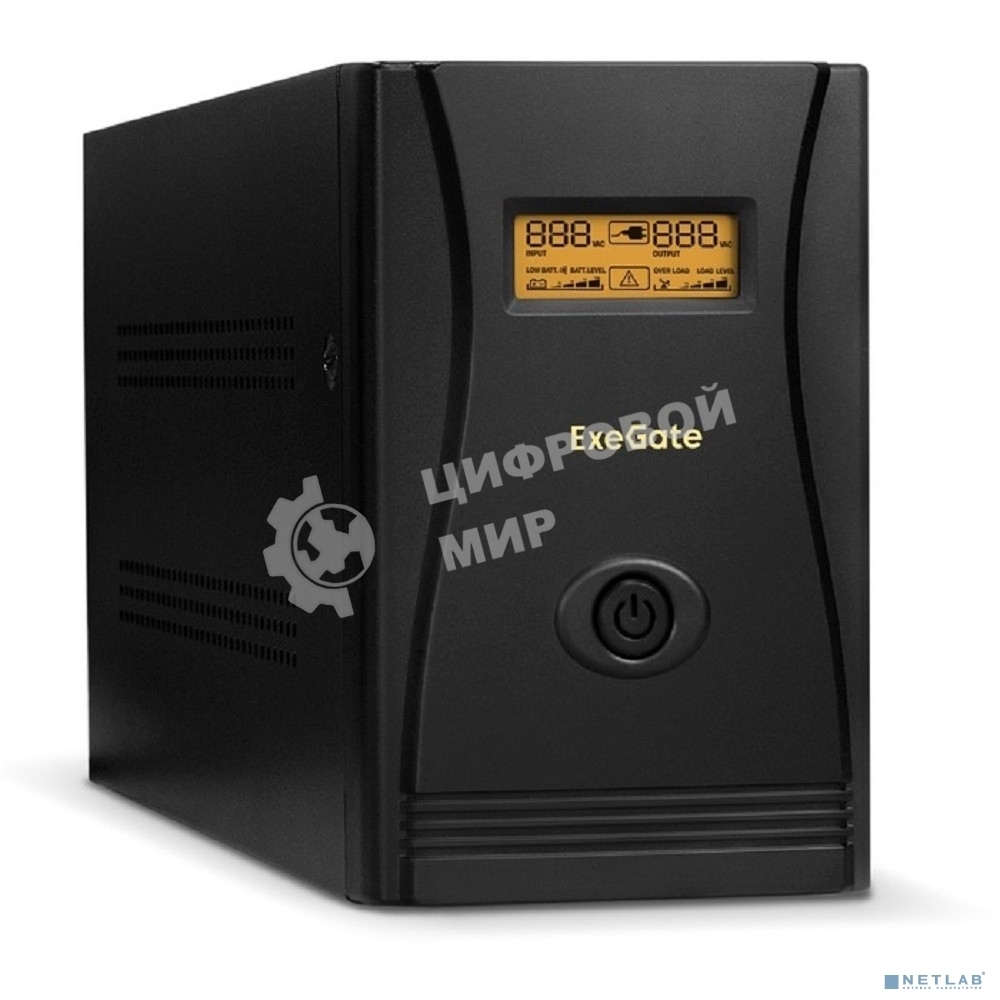 Источник бесперебойного питания ExeGate SpecialPro Smart LLB-2200.LCD.AVR.EURO.RJ 2200VA/1300W, LCD, AVR, 4 евророзетки, RJ45/11, черный