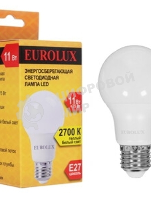 Лампа светодиодная EUROLUX LL-E-A60-11W-230-2,7K-E27