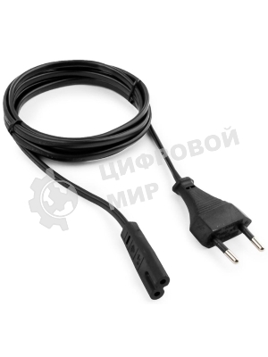 Кабель питания Cablexpert PC-184/2-1.5M черный (1.5м, CEE 7/16-C7, 2х0.5мм2, 2.5А) (PC-184/2-1.5M)