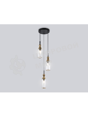 Светильник Ambrella light LH55252/3 BK/BS/CL черный/латунь/прозрачный E14*3 max 40W D230*1200