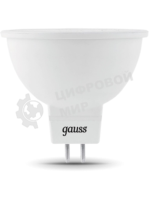 Лампа светодиодная Gauss Black 5Вт цок.: GU5.3 рефлектор 220B 3000K св. свеч. бел. теп. MR16 (упак.: 10 шт) (101505105)
