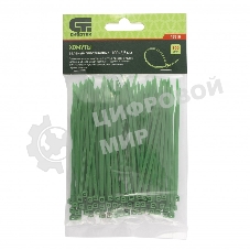 Хомуты Сибртех 100 х 2,5 мм, пластиковые, зеленые, 100 шт.