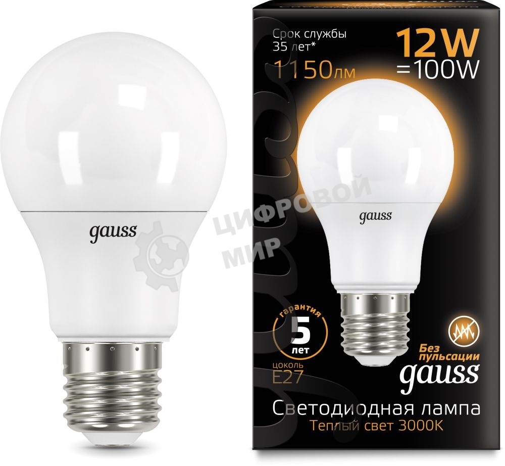 Лампа светодиодная Gauss LD102502112LED A60 globe 12W E27 2700K