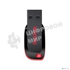Флешка USB Sandisk CZ50 Cruzer Blade (SDCZ50-016G-B35), 16Gb, USB 2.0, R/W 15/4, черный/красный