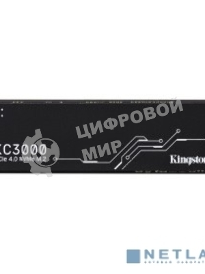 Накопитель SSD Kingston KC3000, 4Tb, PCIe 4.0 x4, M.2 2280, NVMe, R/W 7000/7000, с радиатором