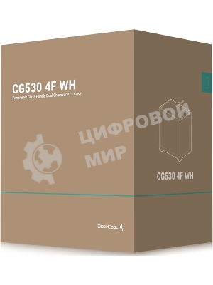 Компьютерный корпус Deepcool CG530 4F WH без БП, боковое окно (панорама), 3x120мм ARGB Reverce вентилятора на боковой стенке, 1x120мм ARGB вентилятор сзади, белый, ATX