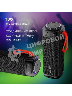 Портативная колонка Digma D-PS1522 черный 60W 2.0 BT 10м 3000mAh