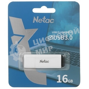 Флешка USB Netac U185 белый USB 3.0 Flash 16Gb, NT03U185N-016G-32WH, LED индикатор