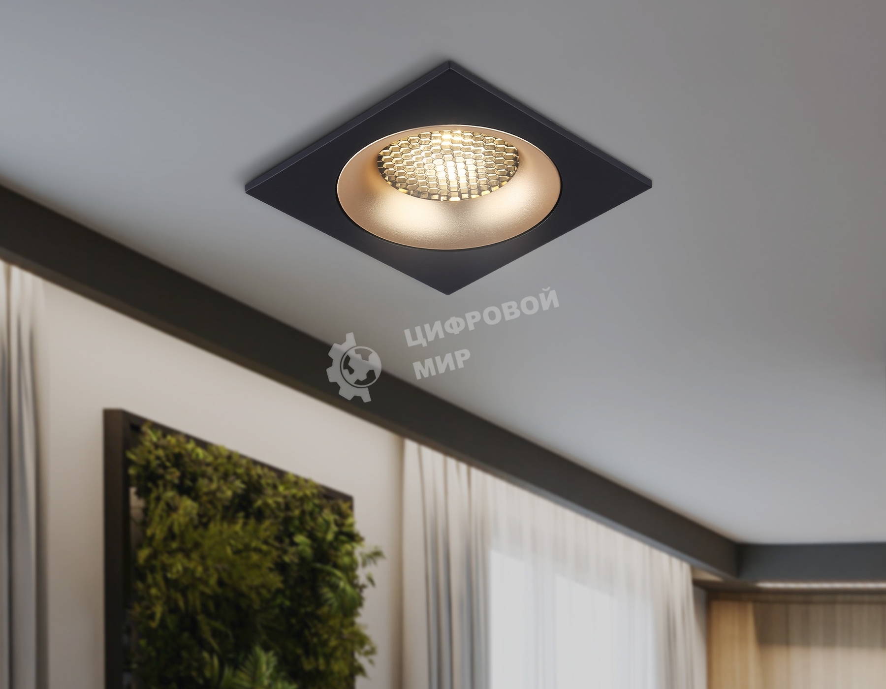 Светильник встраиваемый Ambrella light TN102730 BK/GD черный/золото GU5.3 92*92*23