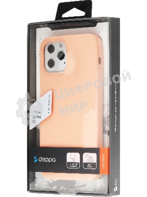 Чехол (клип-кейс) DEPPA Liquid Silicone, для Apple iPhone 12/12 Pro, розовый 87712