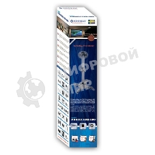 Крепление потолочное Kromax PROJECTOR-300 белый для проектора, 2 ст свободы, наклон 30°, вращение на 360°, от потолка 650-1100 мм, нагрузка до 10 кг