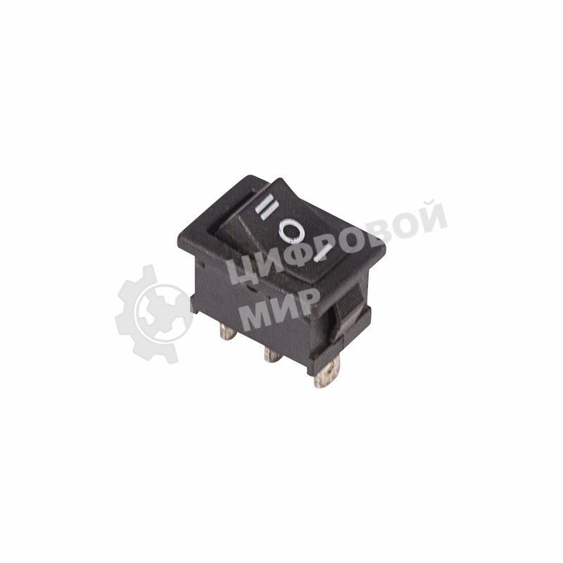 Выключатель клавишный Rexant 250V 6А (3с) ON-OFF-ON черный с нейтралью Mini