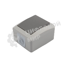 Переключатель проходной Kranz INDUSTRIAL открытой установки, IP54 серый