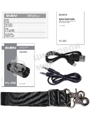 Мобильные колонки SVEN PS-390 2.0 черный