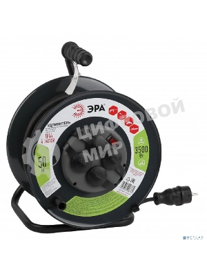 Удлинитель силовой RMx-4es-3x1.5-50m-IP44(KG) на метал. катушке с/з 4 гнезда 50 м КГ 3х1.5 Эра