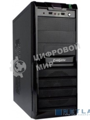 Компьютерный корпус ExeGate EX278398RUS Miditower ExeGate XP-329S Black, ATX, (XP450, Black,120мм), 2хUSB, Audio