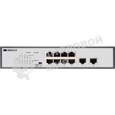 Коммутатор неуправляемый PoE ORIGO Unmanaged Switch 8x1000Base-T PoE, 2x1000Base-T, PoE Budget 120W, Long-range PoE up to 250m, 19