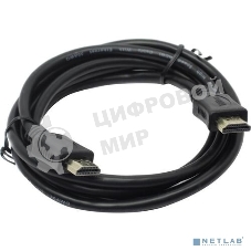 Кабель HDMI C-HM-HM-1.8M Wize, 1.8 м, v.2.0, 19M/19M, позол.разъемы, экран, черный, пакет