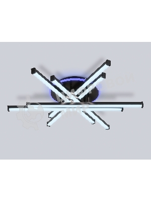 Потолочный светодиодный светильник Ambrella light FL6272 BK черный 76W 3000K-6400K+RGB 700*615*135 (ПДУ ИК)