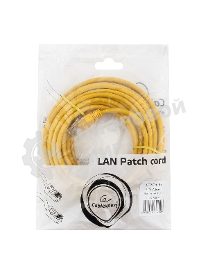 Патч-корд UTP Cablexpert PP12-7.5M/Y cat.5e, 7.5м, литой, многожильный, желтый