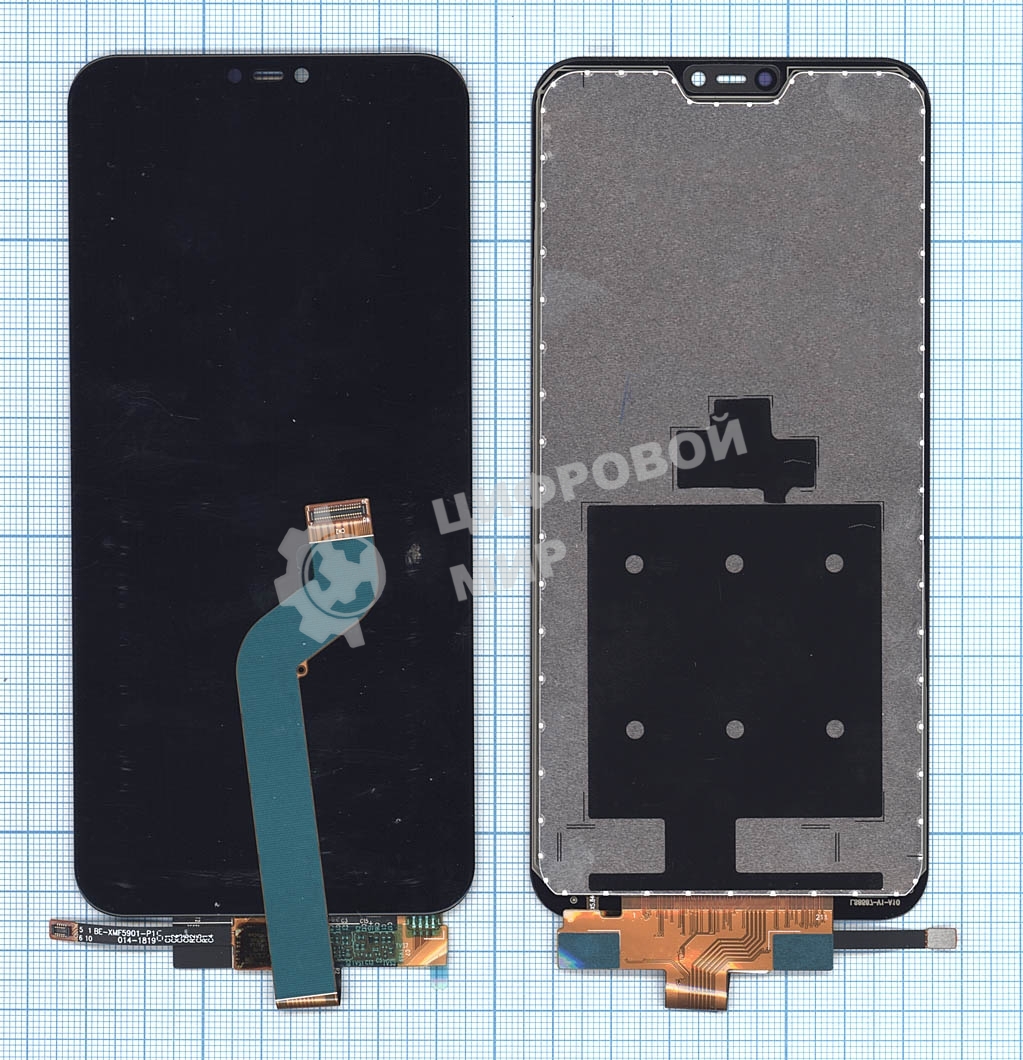 Дисплей для Xiaomi Redmi 6 Pro, Mi A2 Lite в сборе с тачскрином черный