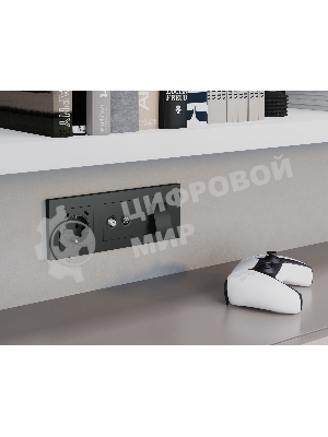 Комплект механизма электрической розетки 2USB С+C 20W с/з на винтовых зажимах 16A-250V ALFA Графит мягкое касание QUANT (AP9105, VM165) MA910510