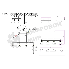 Светильник Ambrella light TR303242/4 WH/CH/CL/FR белый/хром/прозрачный/белый матовый E27*4 max 60W 870*120*780