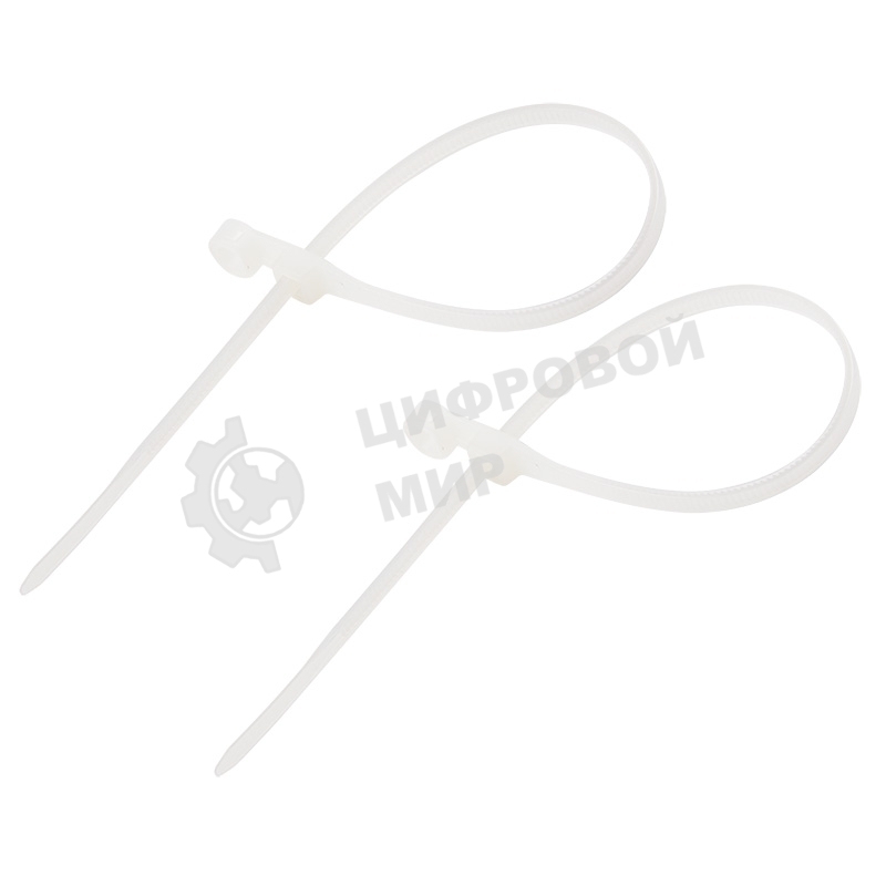 Хомут-стяжкa нейлоновая под винт Rexant 200x4,3 мм, белая, упаковка 100 шт.