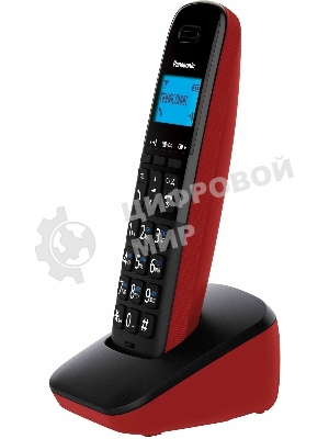 Телефон беспроводной (DECT) Panasonic KX-TGb610RUR, Монохромный, АОН, черный/красный