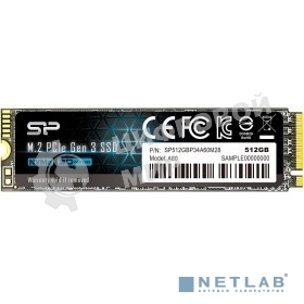 Накопитель SSD Silicon Power P34A60, 512Gb, M.2 2280, PCIe 3.0 x4, NVMe, R/W 2200/1600