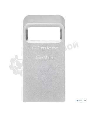 Флешка USB Kingston DataTraveler Micro (DTMC3G2/64Gb), 64Gb, USB 3.2 Gen 1, R/W 200/60, серебристый