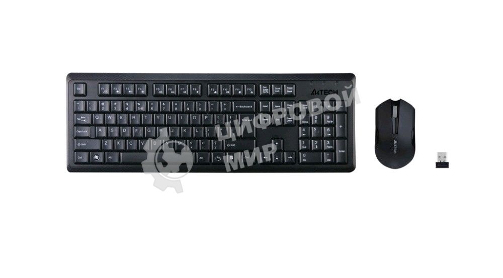Комплект клавиатура + мышь A4 V-Track 4200N клав:черный мышь:черный USB беспроводная