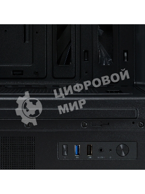 Компьютерный корпус без блока питания HSPD F510, Panoramic Mid Tower, черный, TG, 0.5 SPCC, no fans ATX, mATX, mITX 180/280/160мм 1x2.5