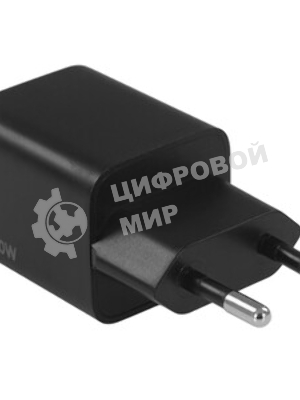 Зарядное устройство Cablexpert MP3A-PC-62, 20Вт GaN, 3А, QC4.0/PD, 1xUSB, 1xType-C, черный, пакет