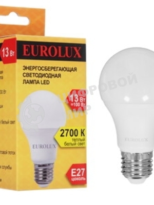 Лампа светодиодная EUROLUX LL-E-A60-13W-230-2,7K-E27