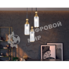 Светильник Ambrella light LH55252/3 BK/BS/CL черный/латунь/прозрачный E14*3 max 40W D230*1200