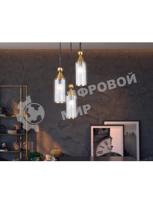 Светильник Ambrella light LH55252/3 BK/BS/CL черный/латунь/прозрачный E14*3 max 40W D230*1200