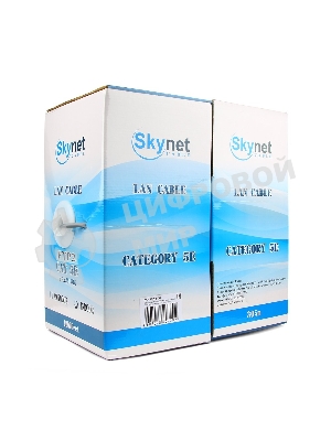Кабель SkyNet Standart FTP indoor 2x2x0,48, медный, FLUKE TEST, кат.5e, однож., 305 м, box, серый