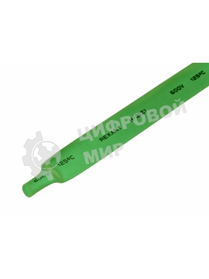 Термоусаживаемая трубка Rexant 9,0/4,5 мм, зеленая, упаковка 50 шт. по 1 м