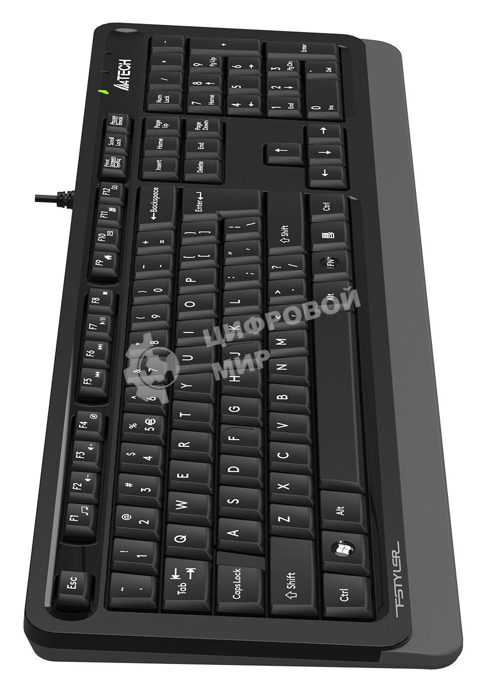 Клавиатура проводная A4Tech Fstyler FKS10, USB, черный/серый
