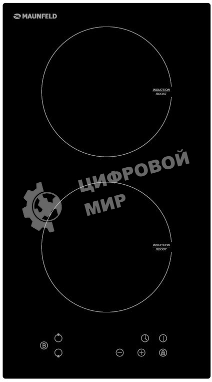 Индукционная варочная панель Maunfeld EVI.292-BK, конфорок: 2 шт., стеклокерамика, независимая, черный
