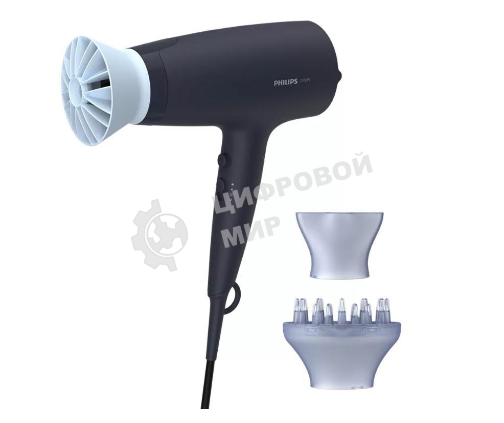 Фен Philips BHD360/20 черный/синий, 2100 Вт, ионизация